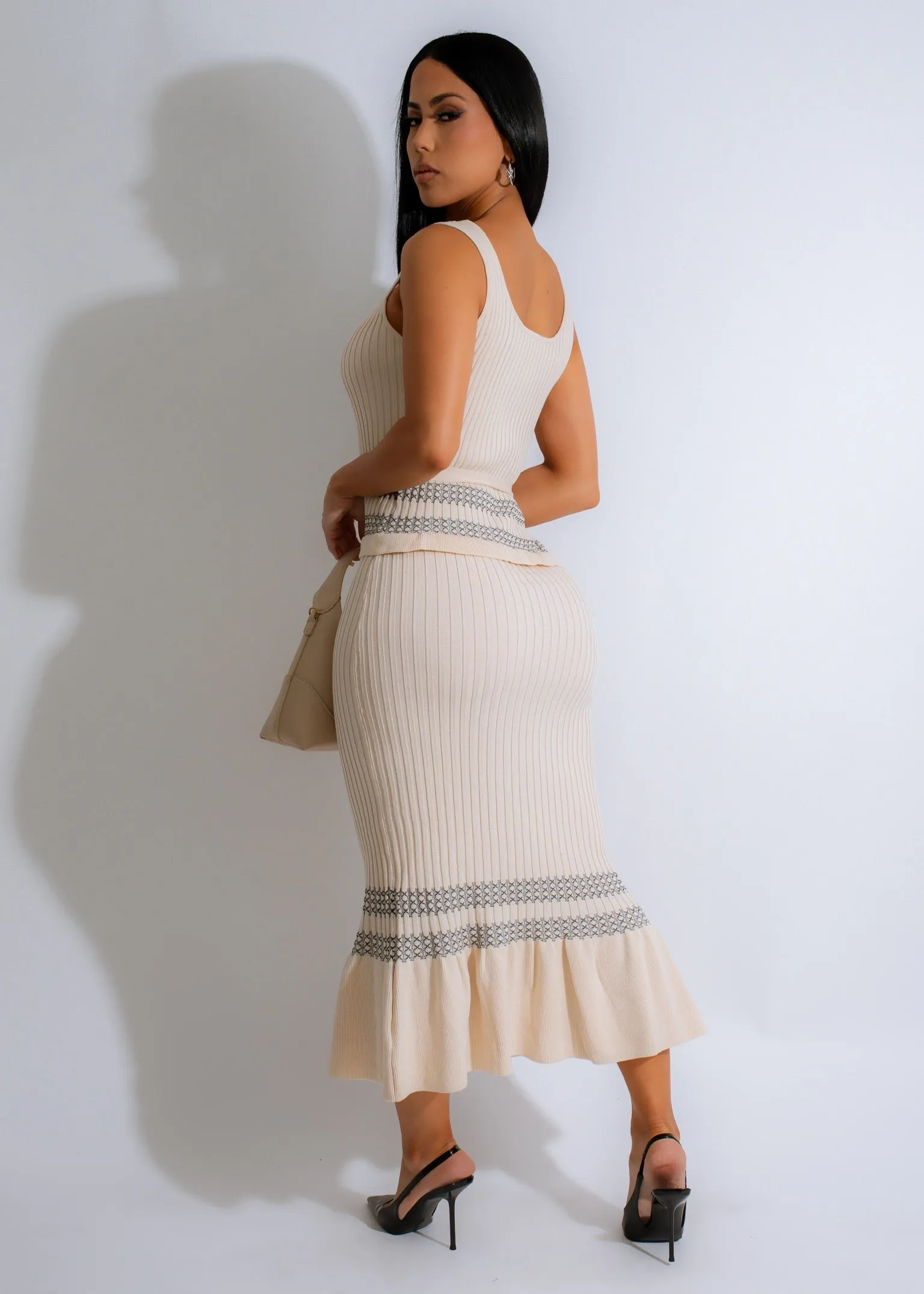 Free Spirit Knit Maxi Dress Nude