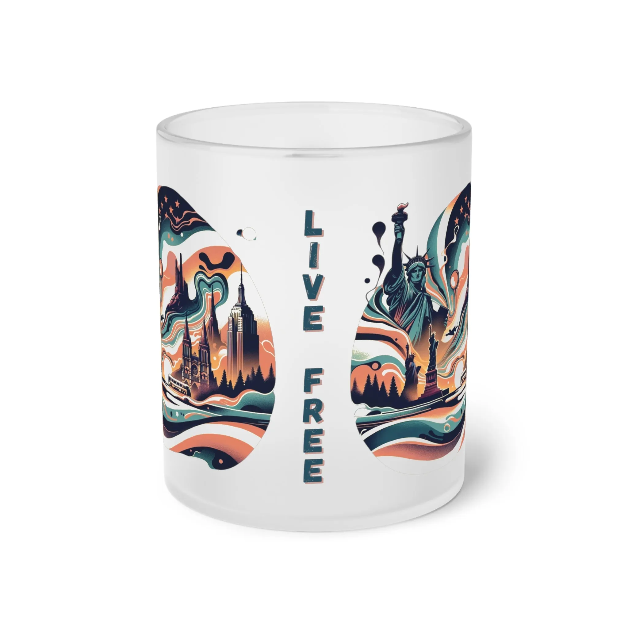 Frosted Glass Mug - Live Free