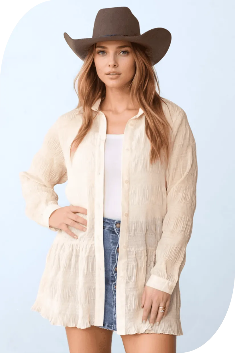 Gauze Button Up Blouse