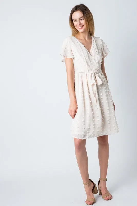 Genevah Swiss Dot Dress in Cream