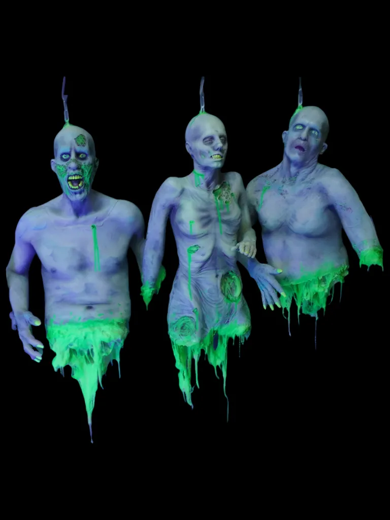 Glowing Ghoul Hanging Torso 3 Pack