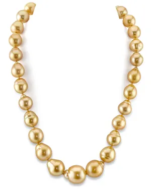 Golden South Sea Baroque Pearl Necklace, 12.0-17.0mm - AA  Quality