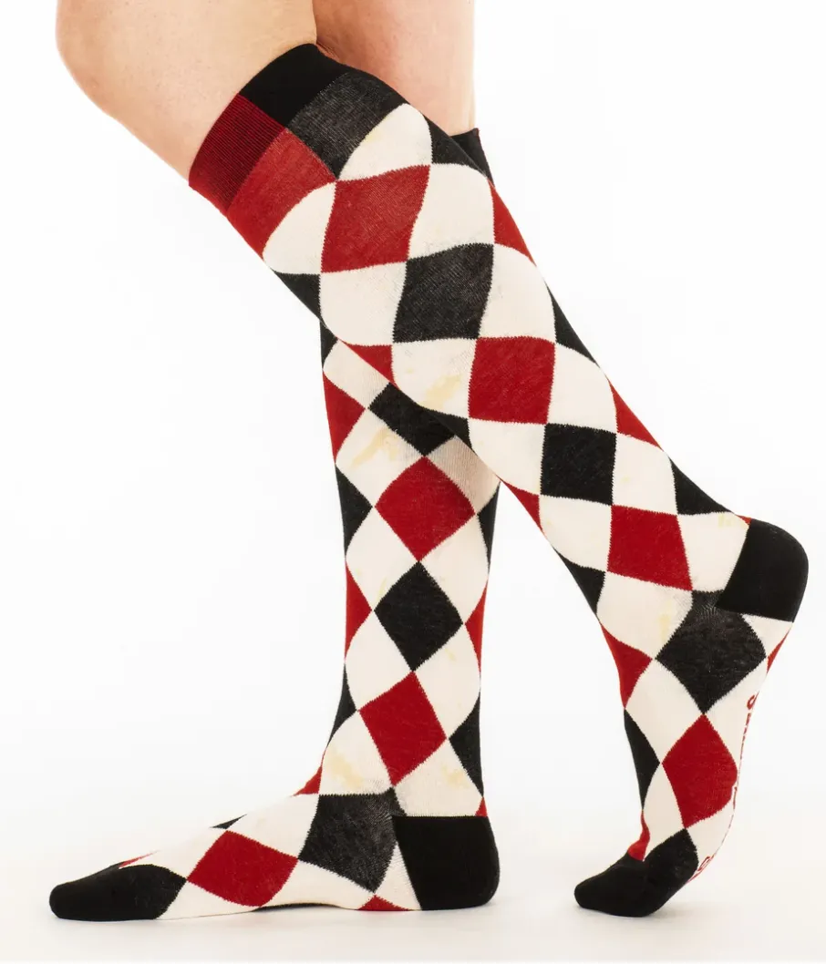 Goth Collection Haunting Harlequin Knee High Socks