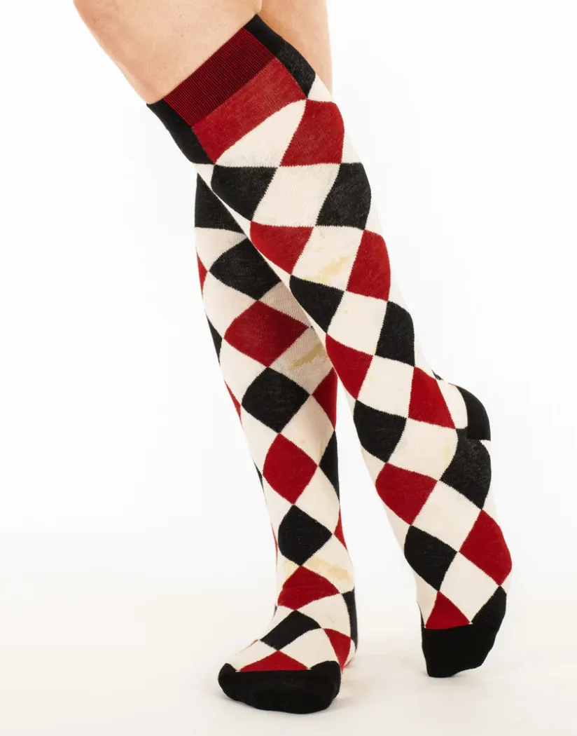 Goth Collection Haunting Harlequin Knee High Socks