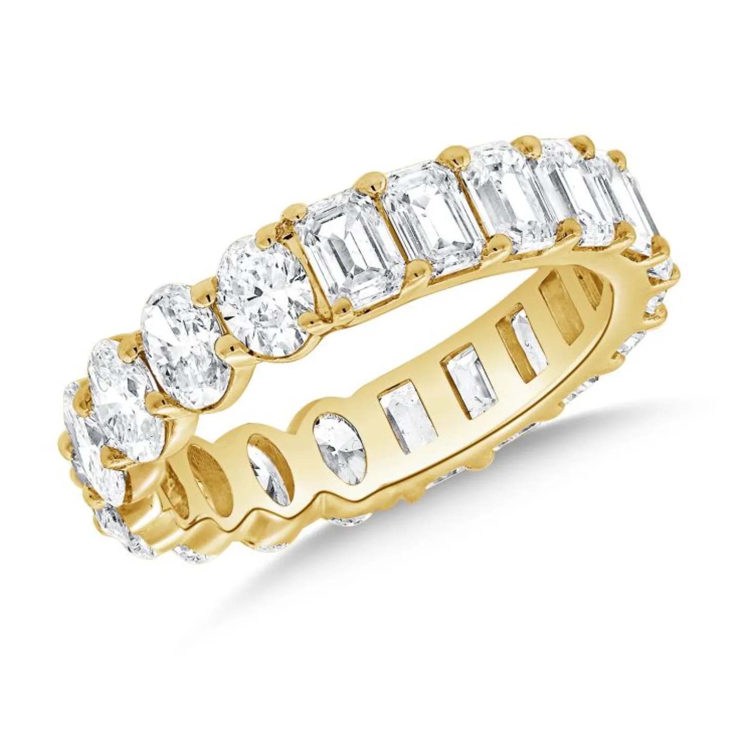 Half/Half Oval and Emerald Cut Lab Diamond Eternity Ring