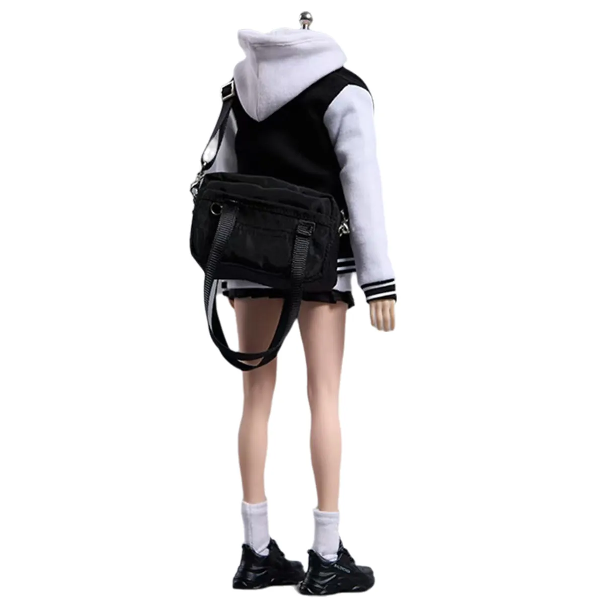 HiPlay Cdtoys, Baseball Jacket Hooded Sweatshirt and Pleated Skirt Set, Figure Doll Clothes