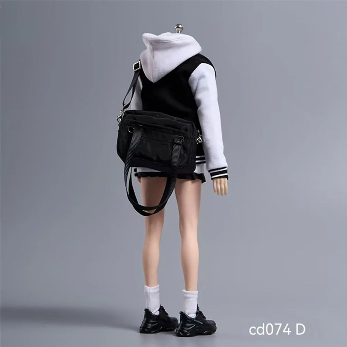 HiPlay Cdtoys, Baseball Jacket Hooded Sweatshirt and Pleated Skirt Set, Figure Doll Clothes