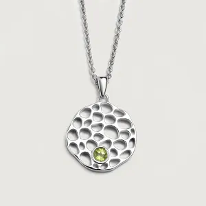 Lattice Disc Birthstone Pendant with FREE Chain