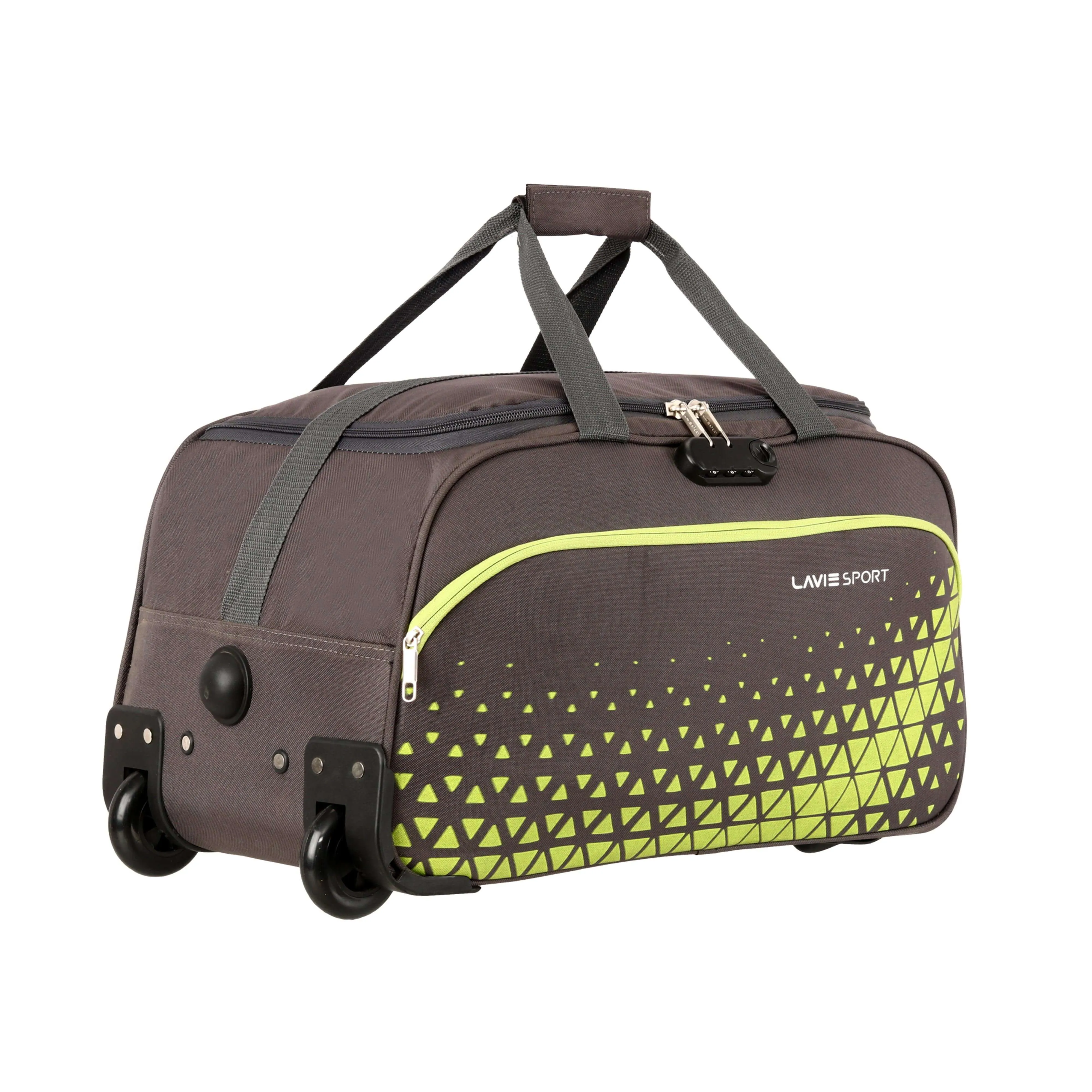 Lavie Sport 53.5 cms Anti-theft Arrow Wheel Duffle Bag | Dk. Grey