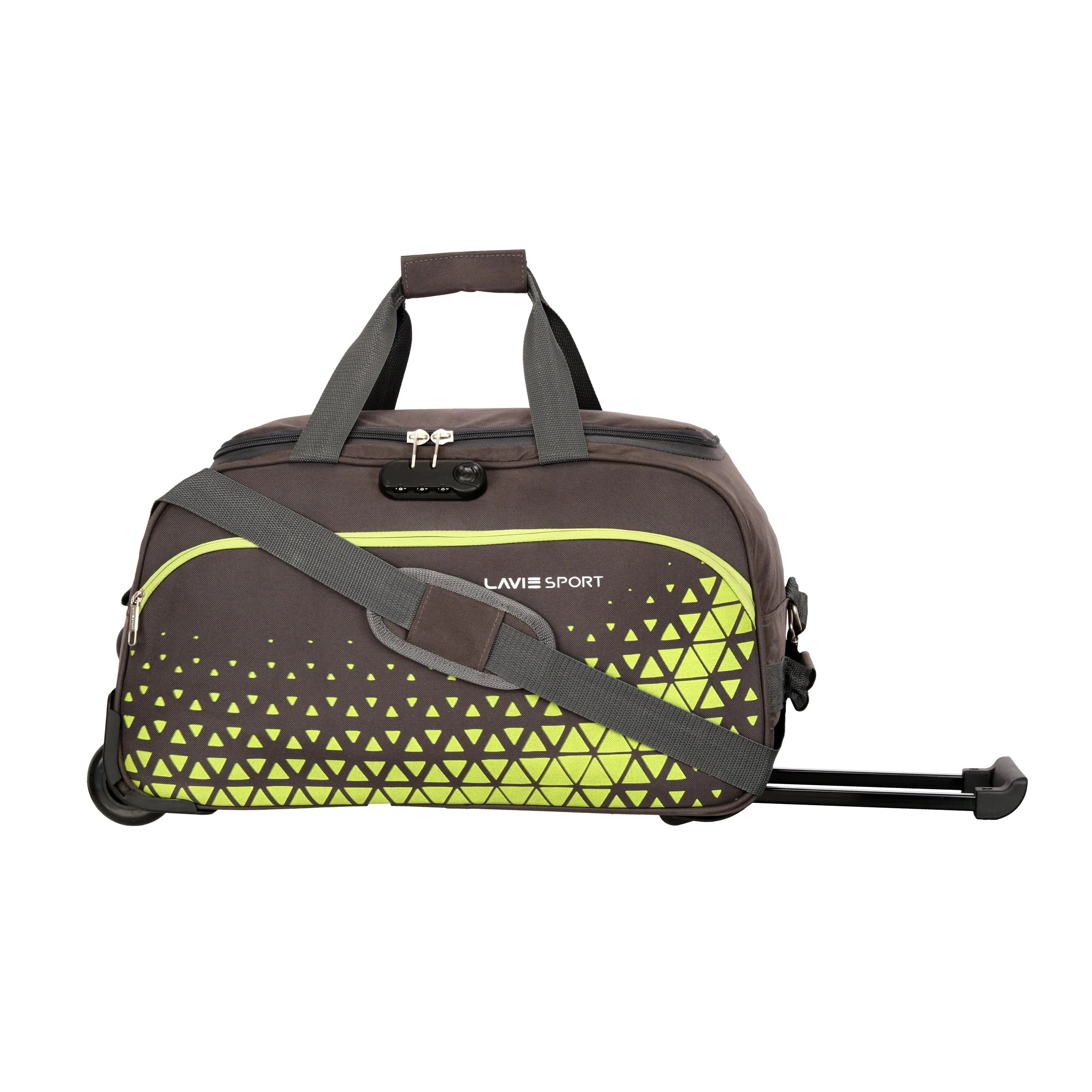 Lavie Sport 53.5 cms Anti-theft Arrow Wheel Duffle Bag | Dk. Grey