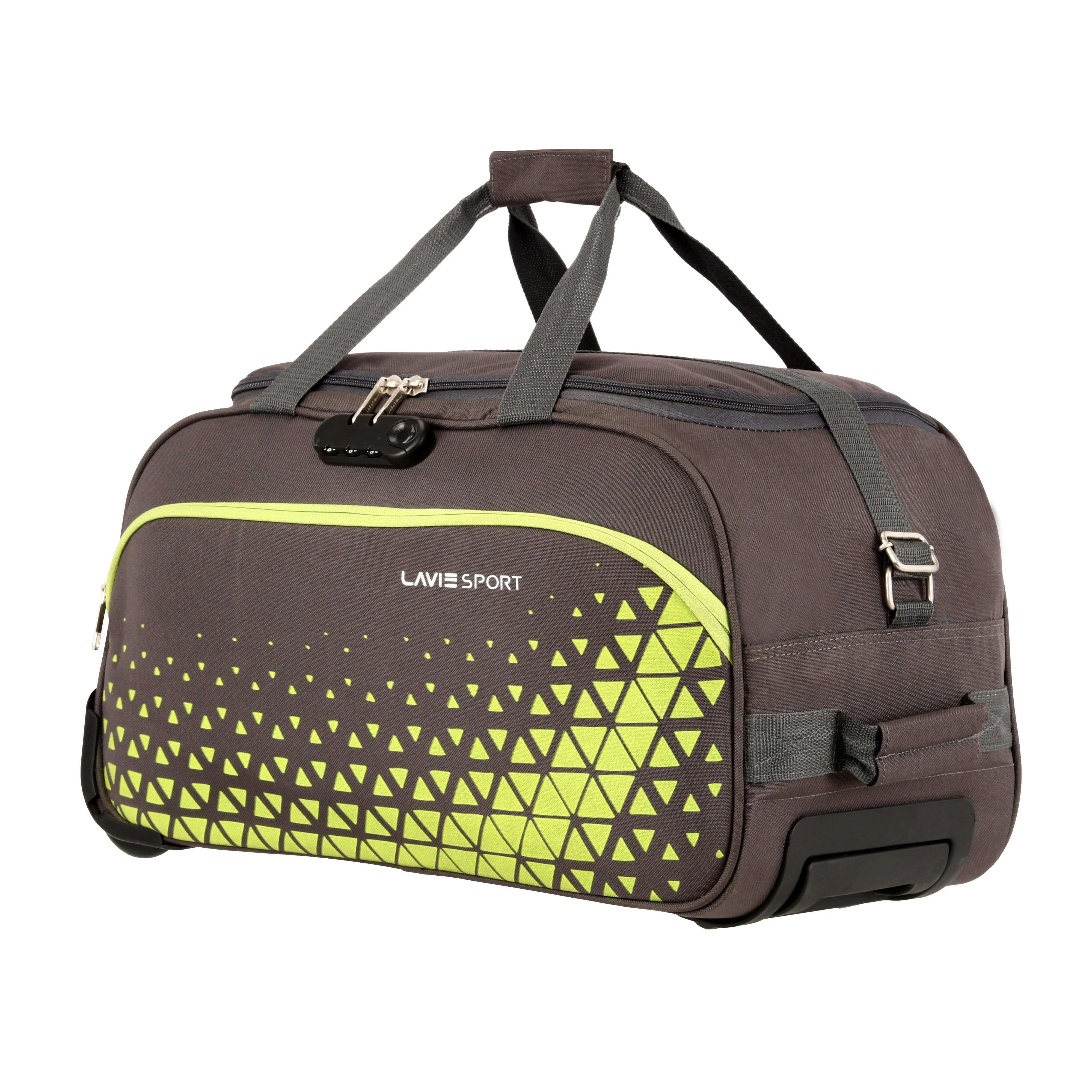 Lavie Sport 53.5 cms Anti-theft Arrow Wheel Duffle Bag | Dk. Grey