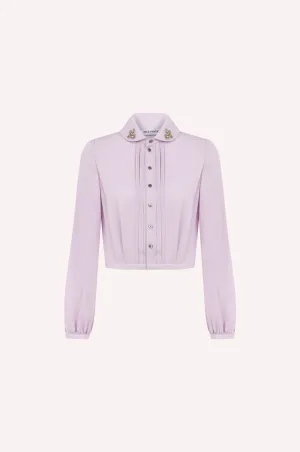 Lilac Embellished-Collar Blouse