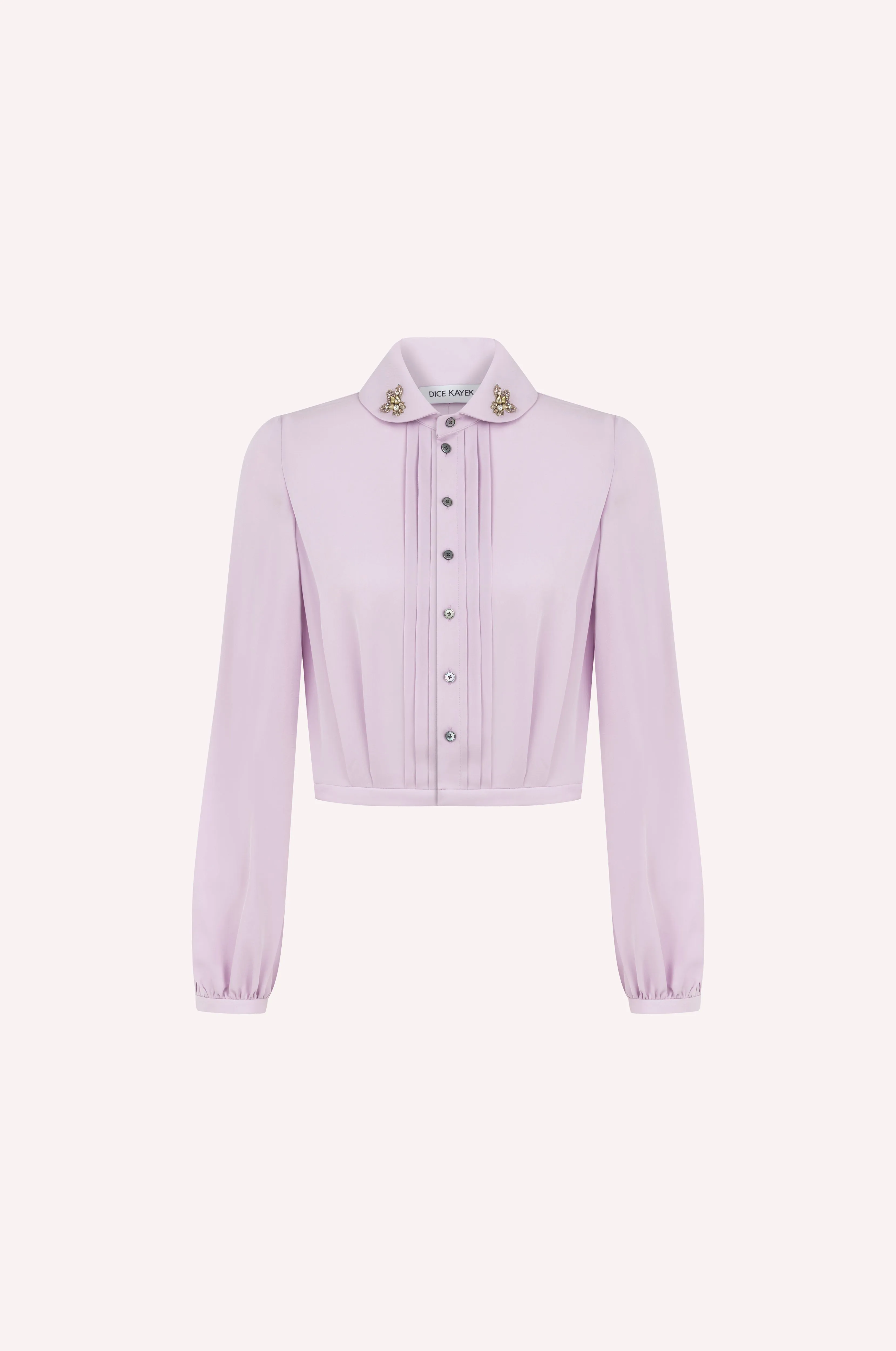 Lilac Embellished-Collar Blouse