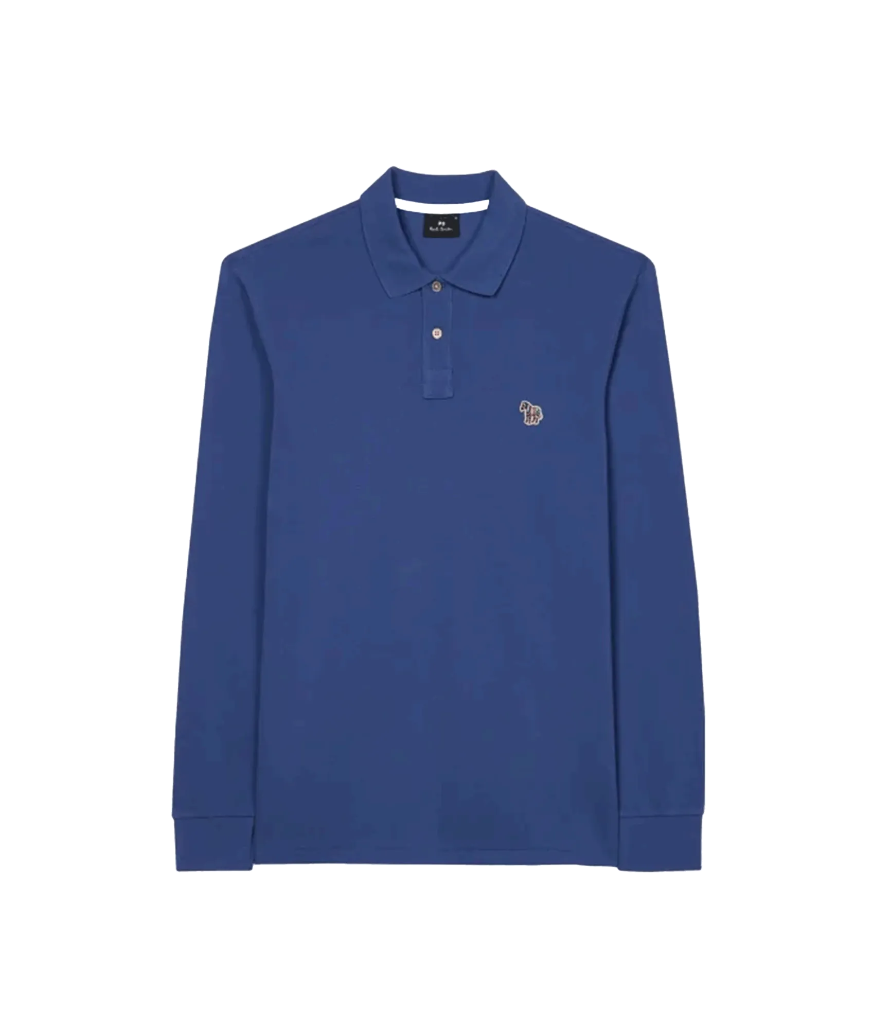 Long-Sleeve Zebra Logo Polo Shirt - Blue