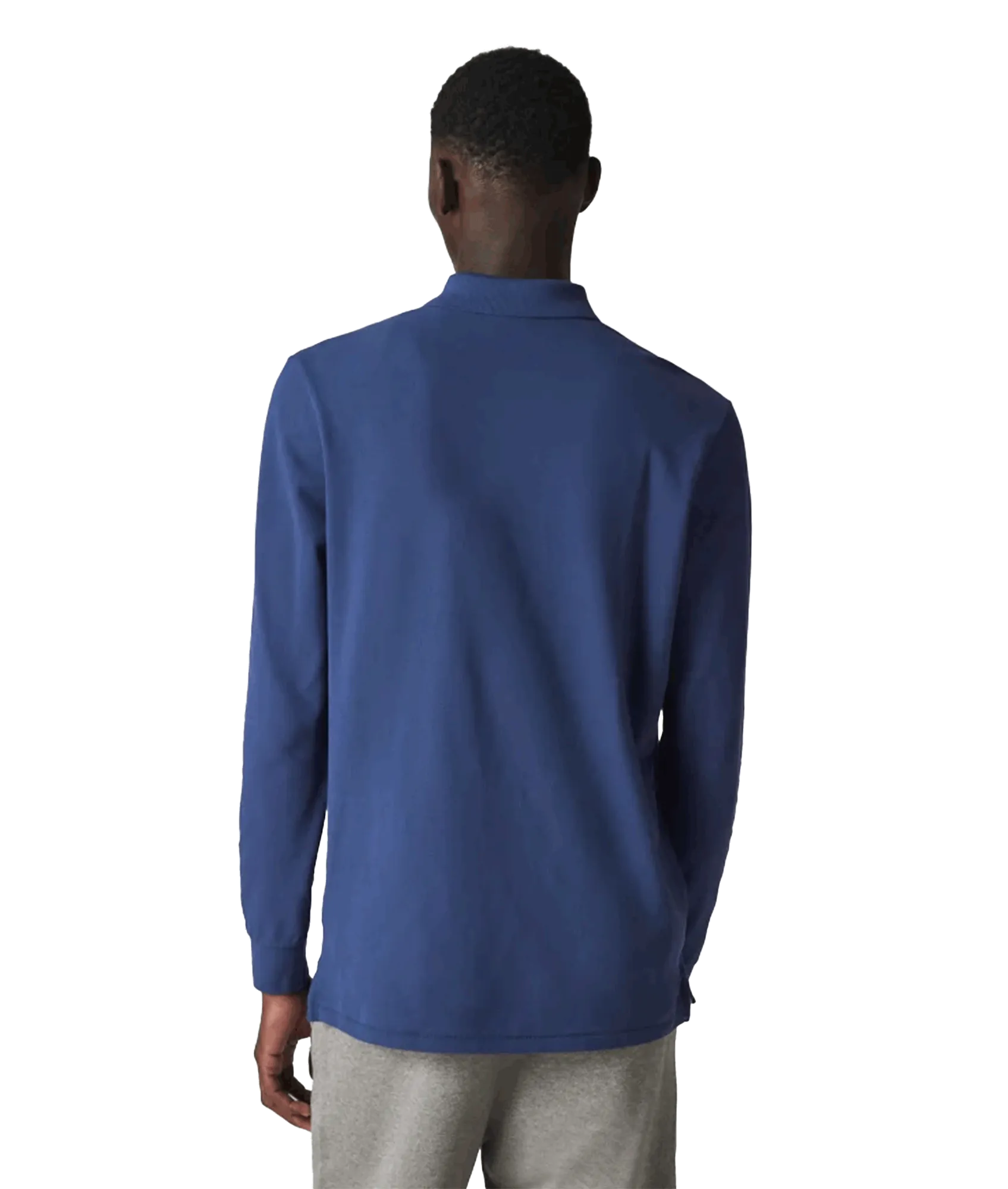 Long-Sleeve Zebra Logo Polo Shirt - Blue