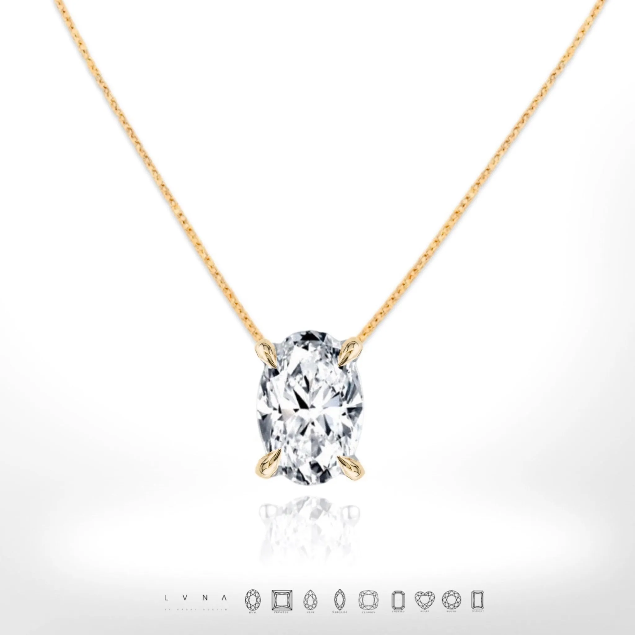 #LoveLVNA | Oval Solitaire Diamond Necklace