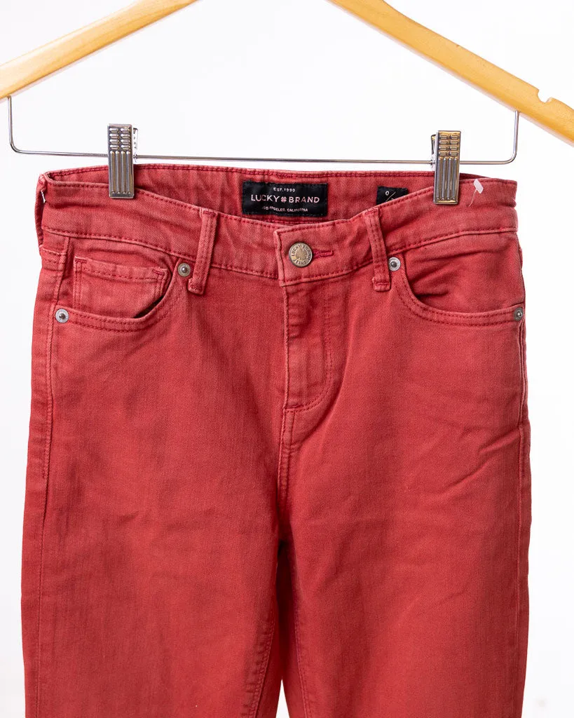 Lucky Brand Womens Red Skinny Jeans