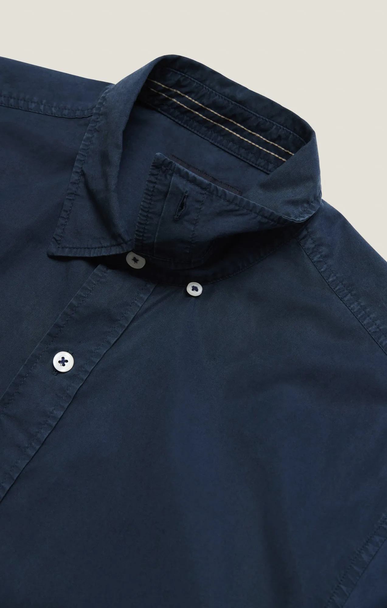 Luxe Twill Shirt In Dress Blues