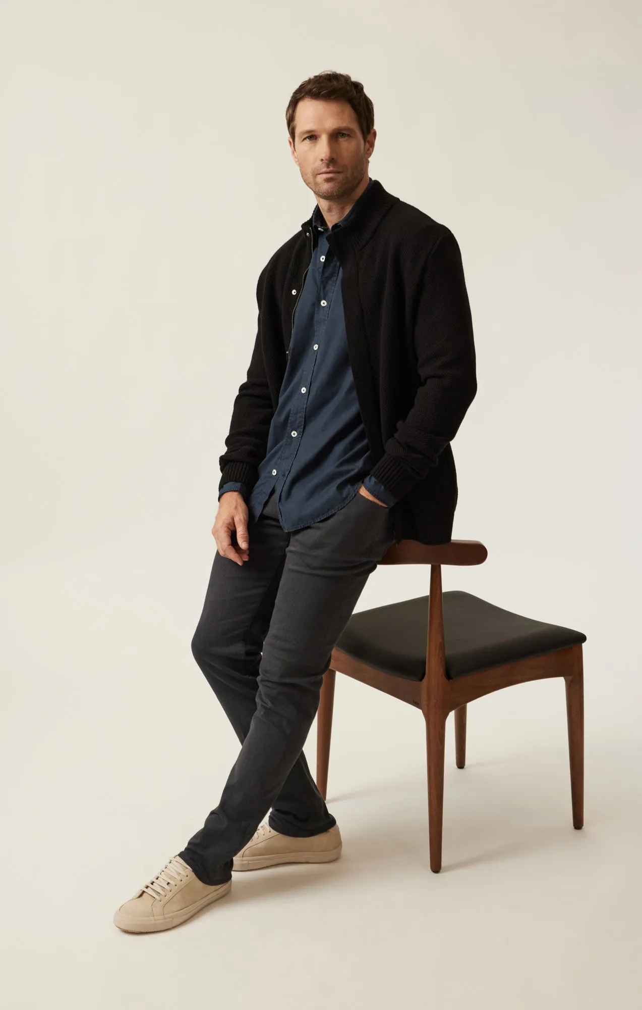 Luxe Twill Shirt In Dress Blues