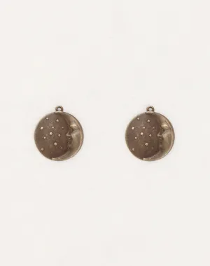 Moon Face Charm, 19x18mm, (2pcs)