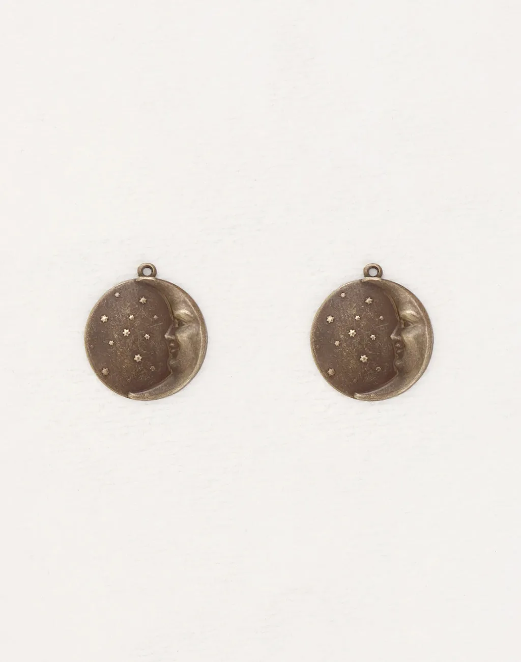 Moon Face Charm, 19x18mm, (2pcs)