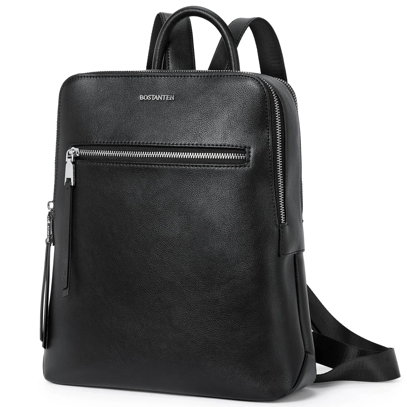 Nombongo Soft Leather Backpack — Pitch-Black