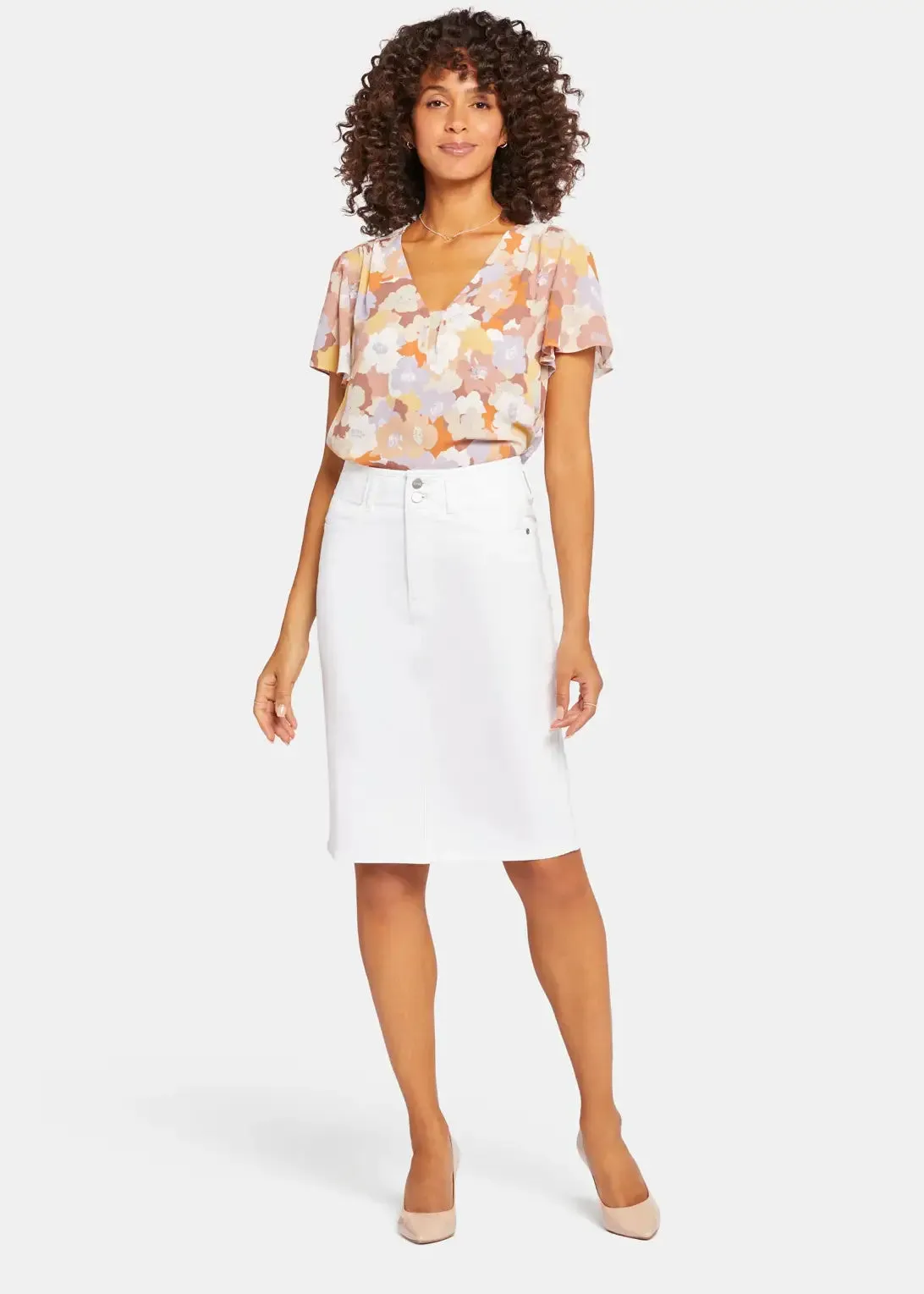 NYDJ - High Waist Skirt - Optic White