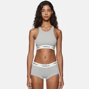 Purple Brand Women's Grey Rib Bralette