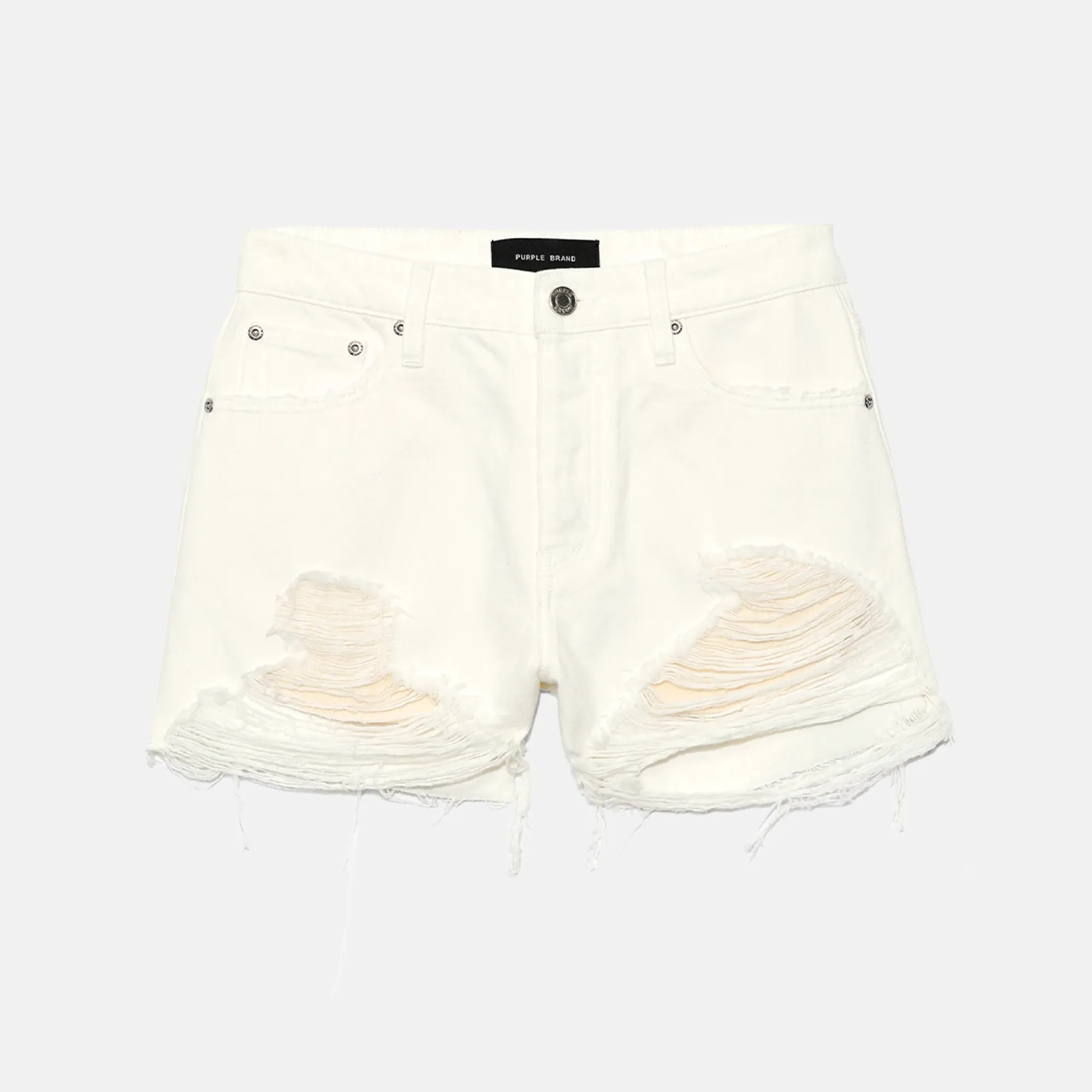 Purple Brand Women's White Cutoff Shorts