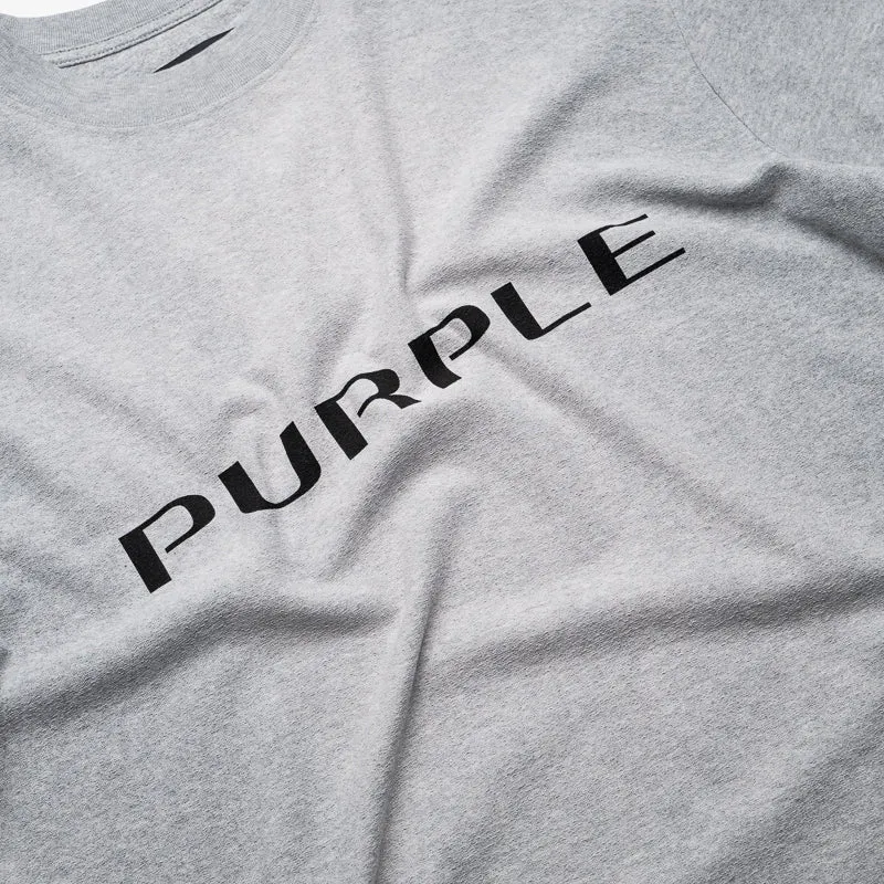 Purple Brand Wordmark Tee - Heather Grey