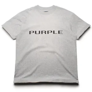 Purple Brand Wordmark Tee - Heather Grey