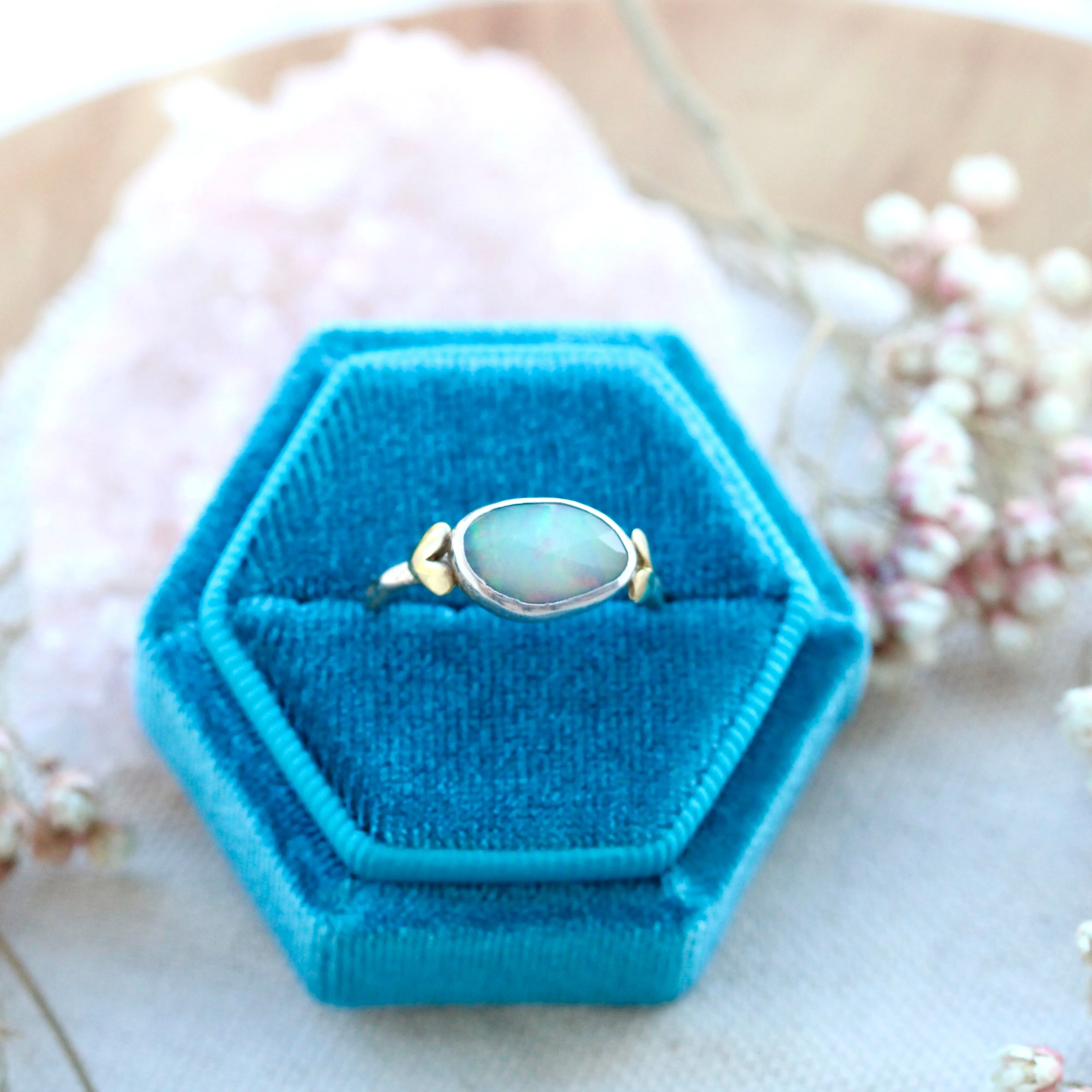 Sacred Love Opal gemstone sterling silver ring