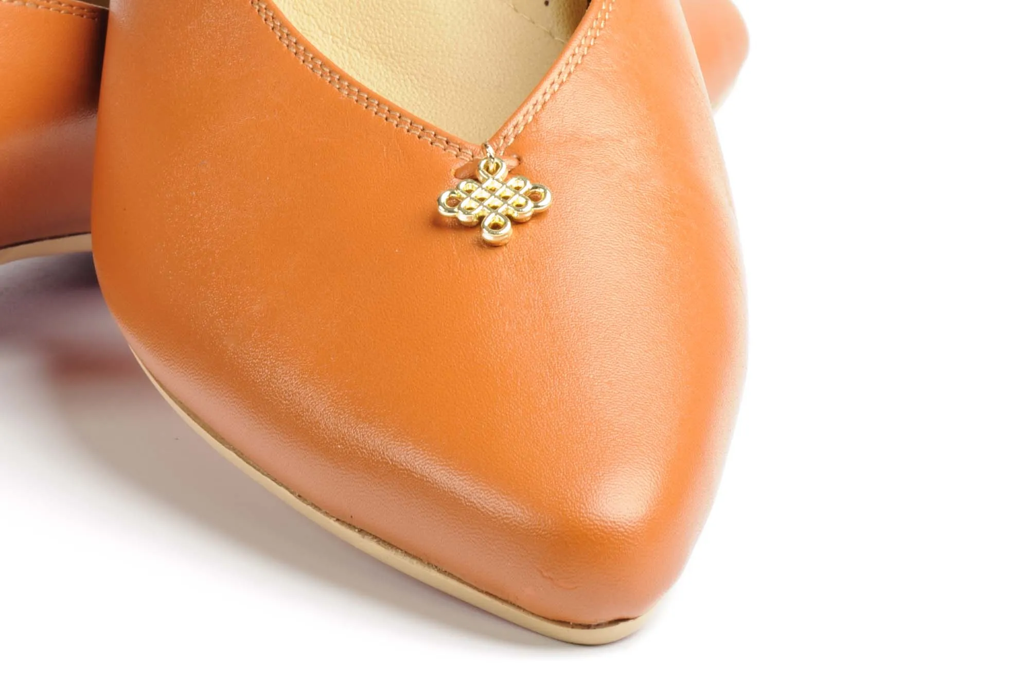 Shoeful 2" CNY Chunky Heels - Knot of Blessing (Gold)