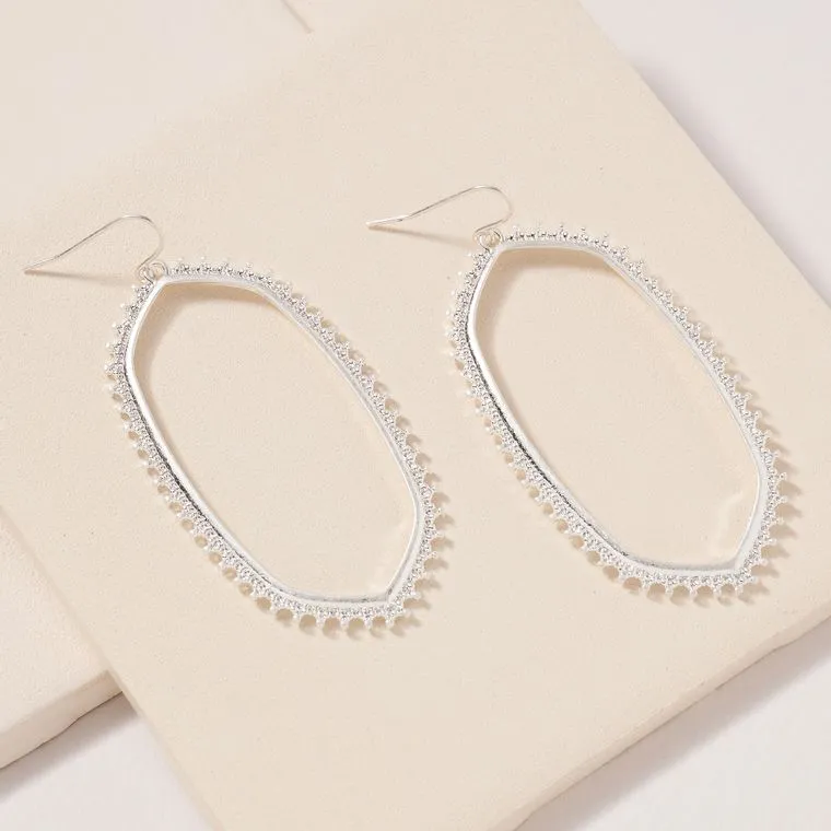 Silver Geometric Metal Dangling Earrings