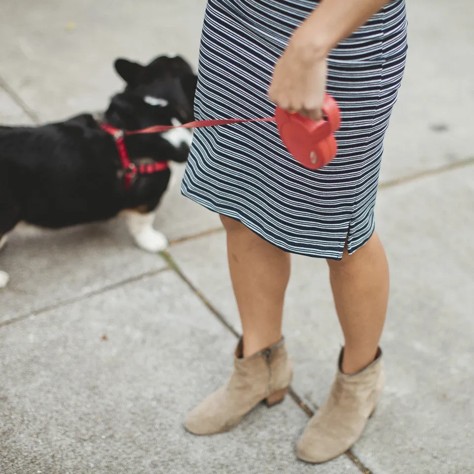 The Eva Dress in Indigo Stripe