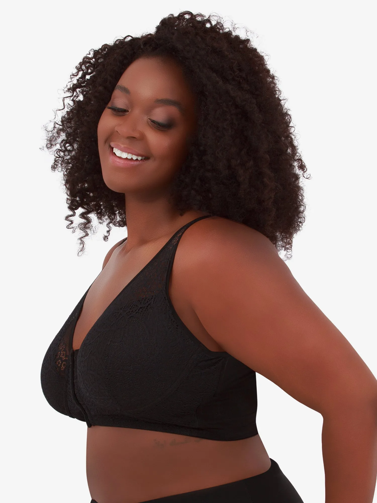 The Nora - Shimmer Support Back Lace Front-Closure Bra