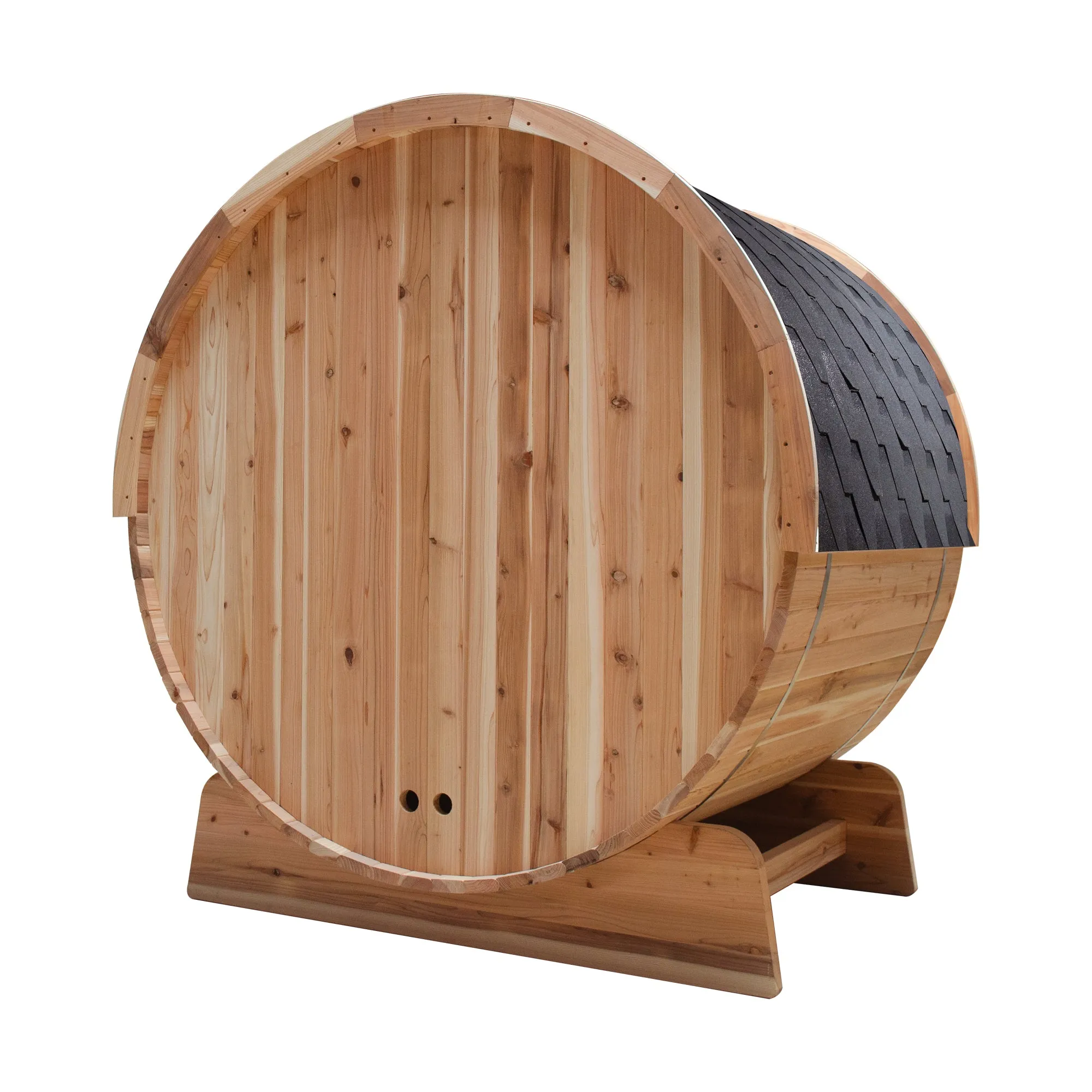 TMG LIVING Outdoor Rustic Cedar Barrel Sauna, Three Person, Tempered Glass Door, TMG-LSN42