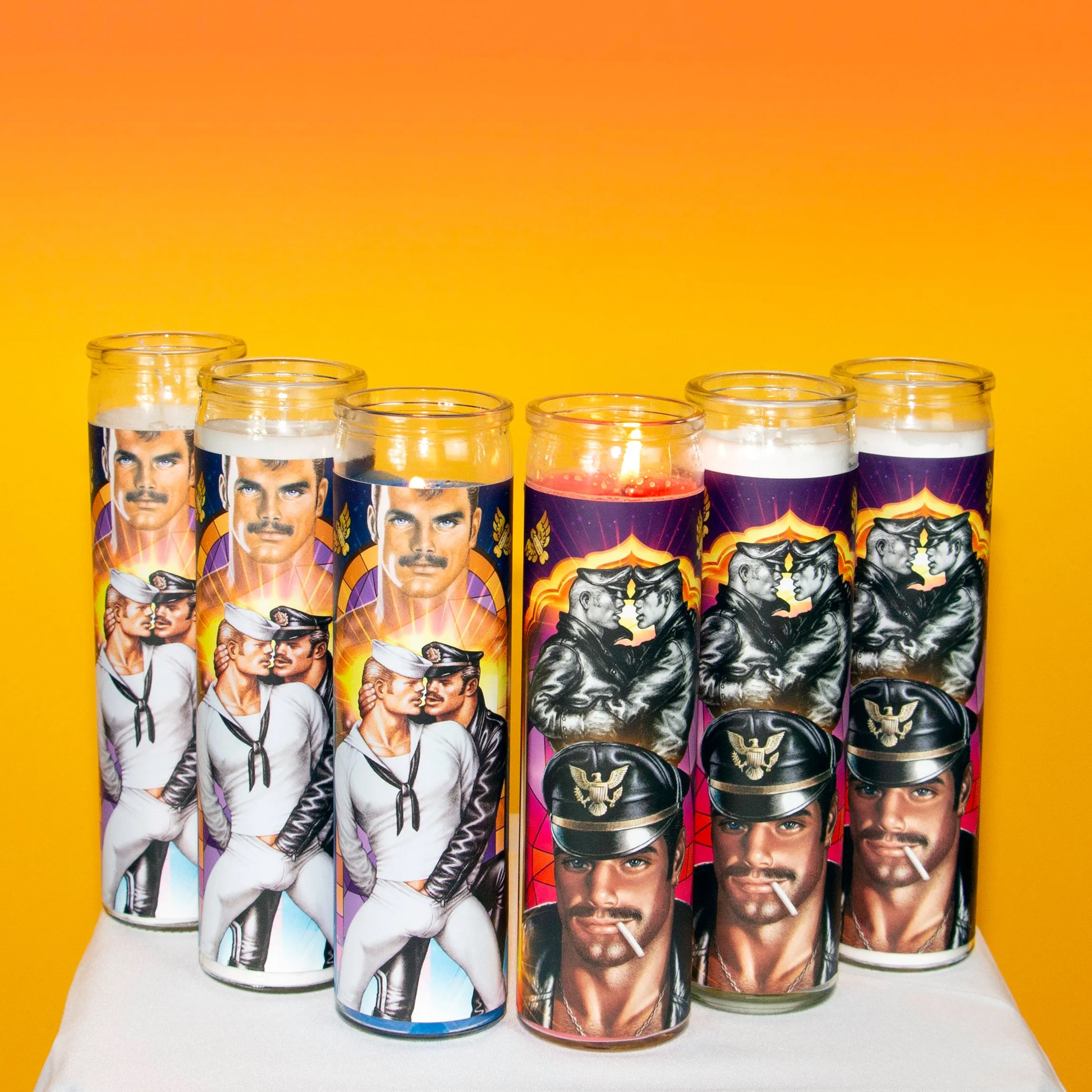 Tom of Finland  "SAINT LEATHERMAN" Prayer Candle by Peachy Kings