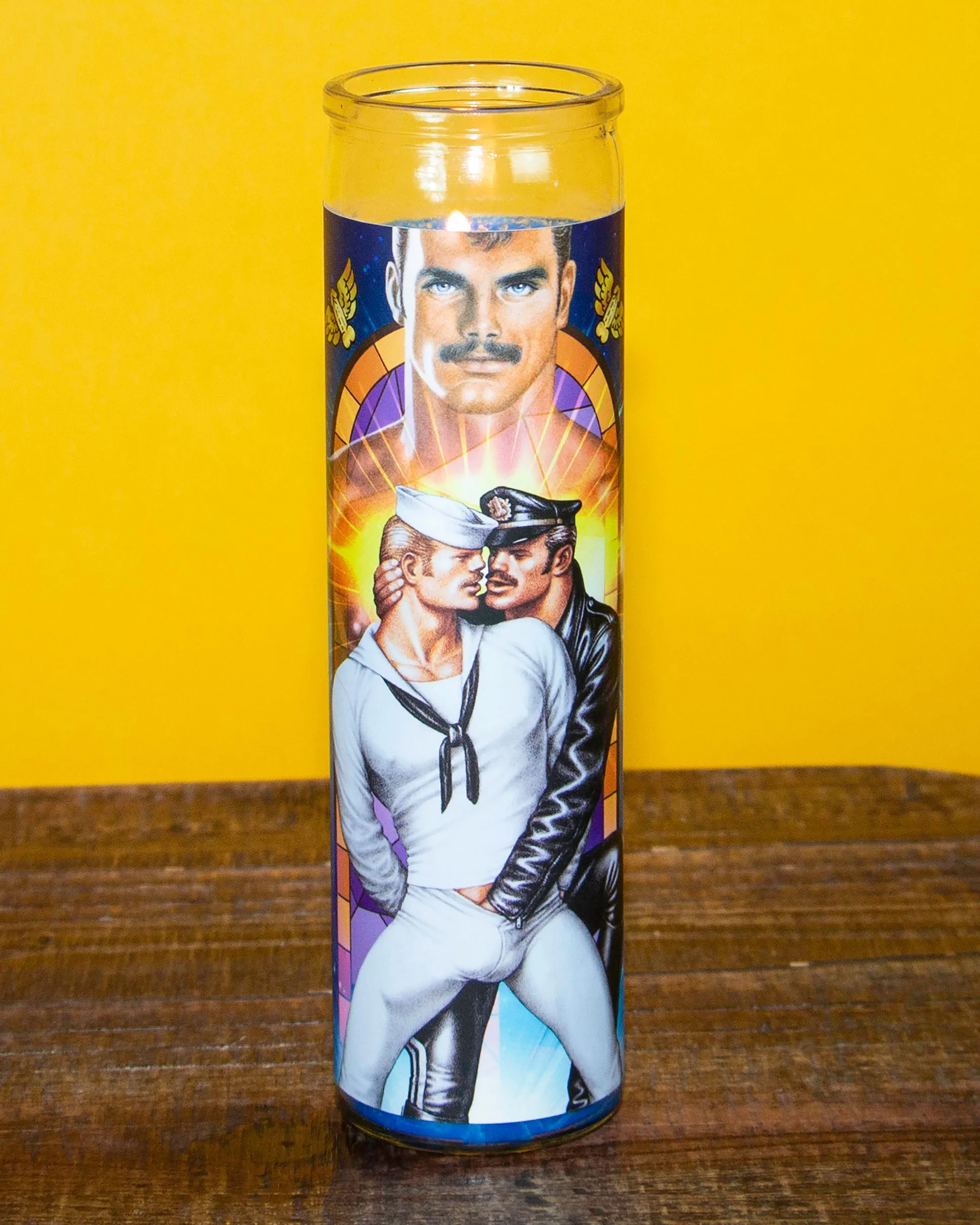 Tom of Finland  "SAINT LEATHERMAN" Prayer Candle by Peachy Kings