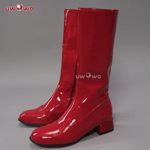 Uwowo V singer Christmas 2023 Cosplay Shoes Red Boots