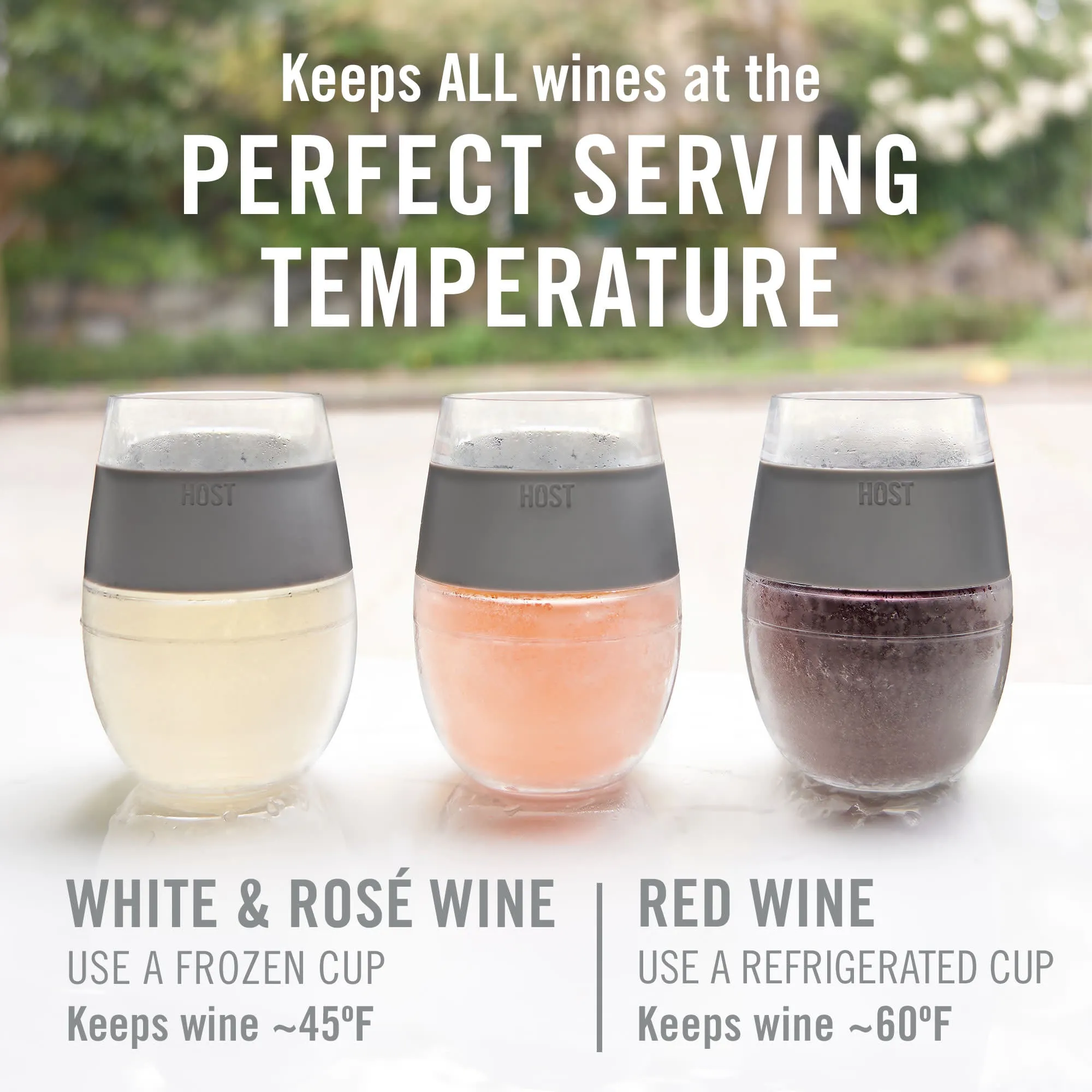 Wine FREEZE™ Cooling Cup in Grey