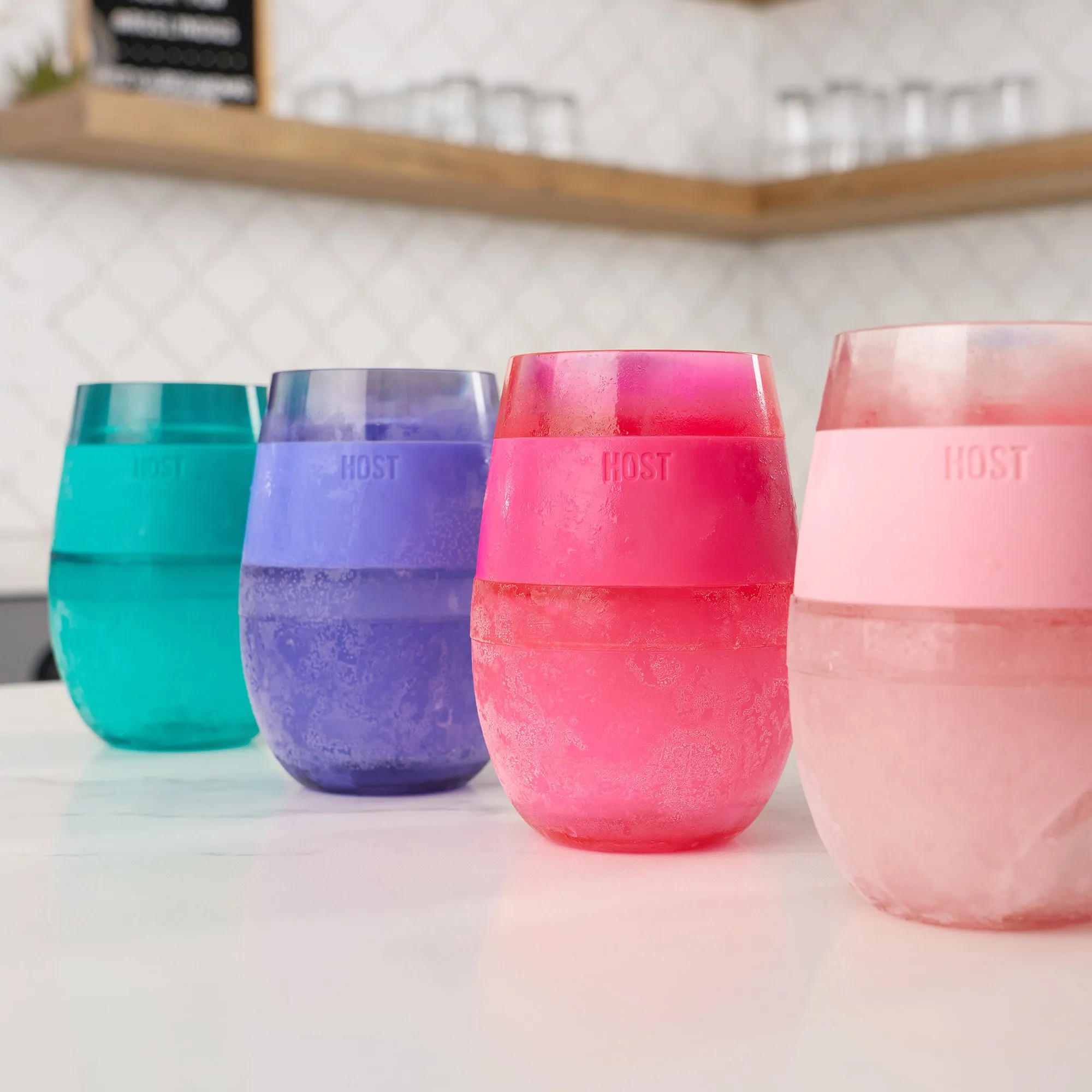 Wine FREEZE™ Cooling Cups in Translucent Multicolor, Set of 4