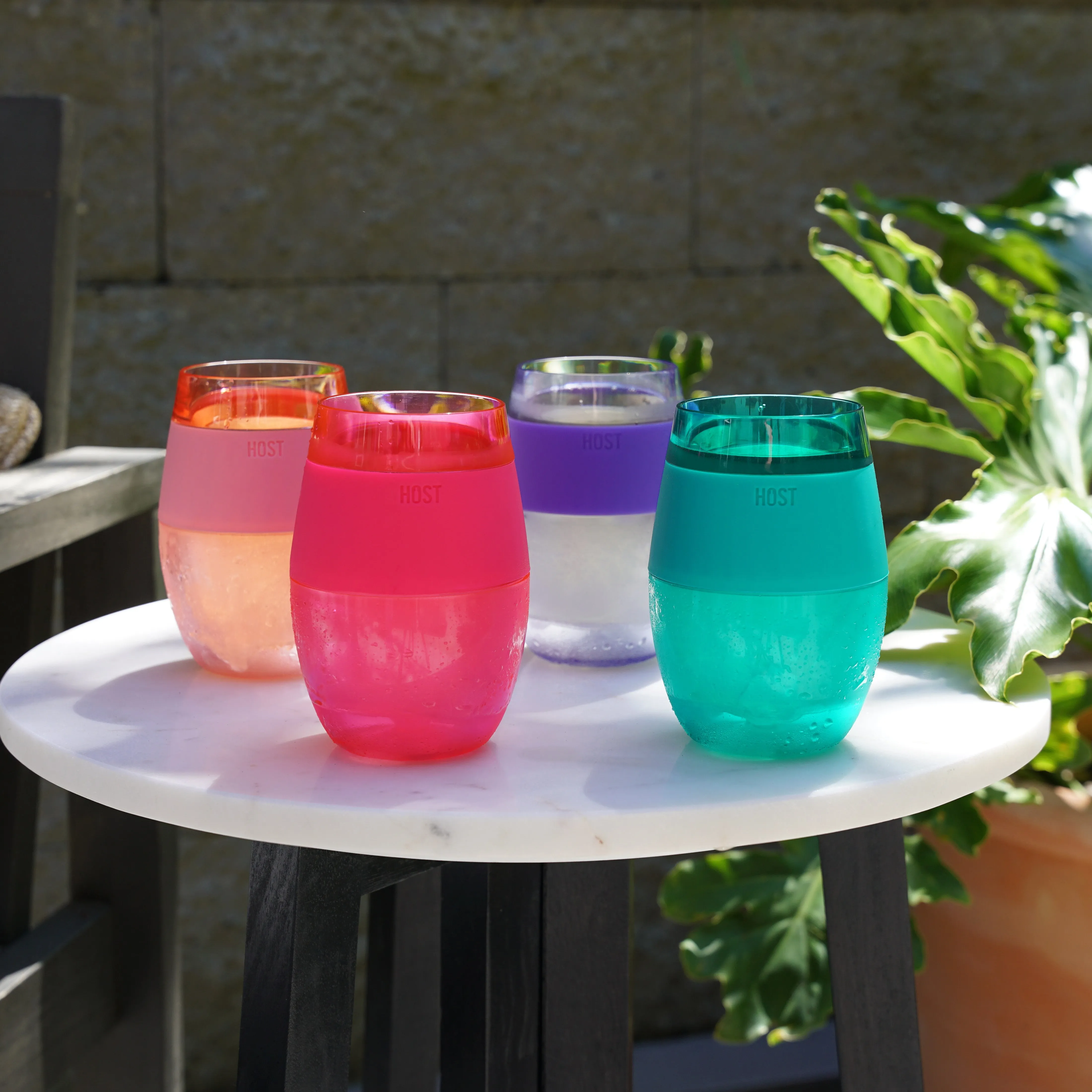 Wine FREEZE™ Cooling Cups in Translucent Multicolor, Set of 4