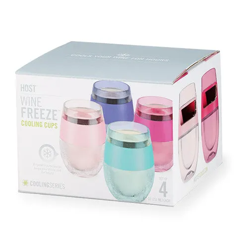 Wine FREEZE™ Cooling Cups in Translucent Multicolor, Set of 4