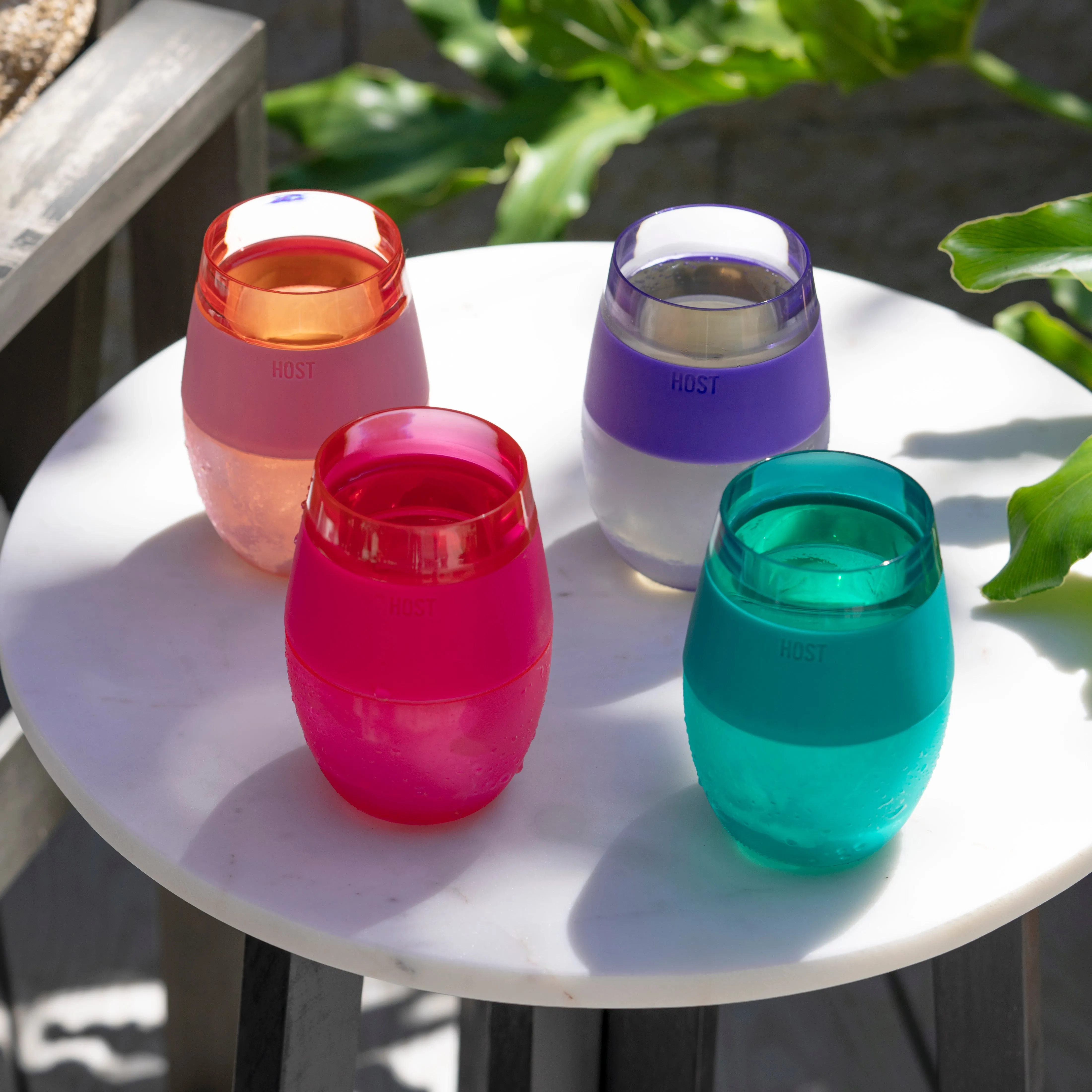 Wine FREEZE™ Cooling Cups in Translucent Multicolor, Set of 4