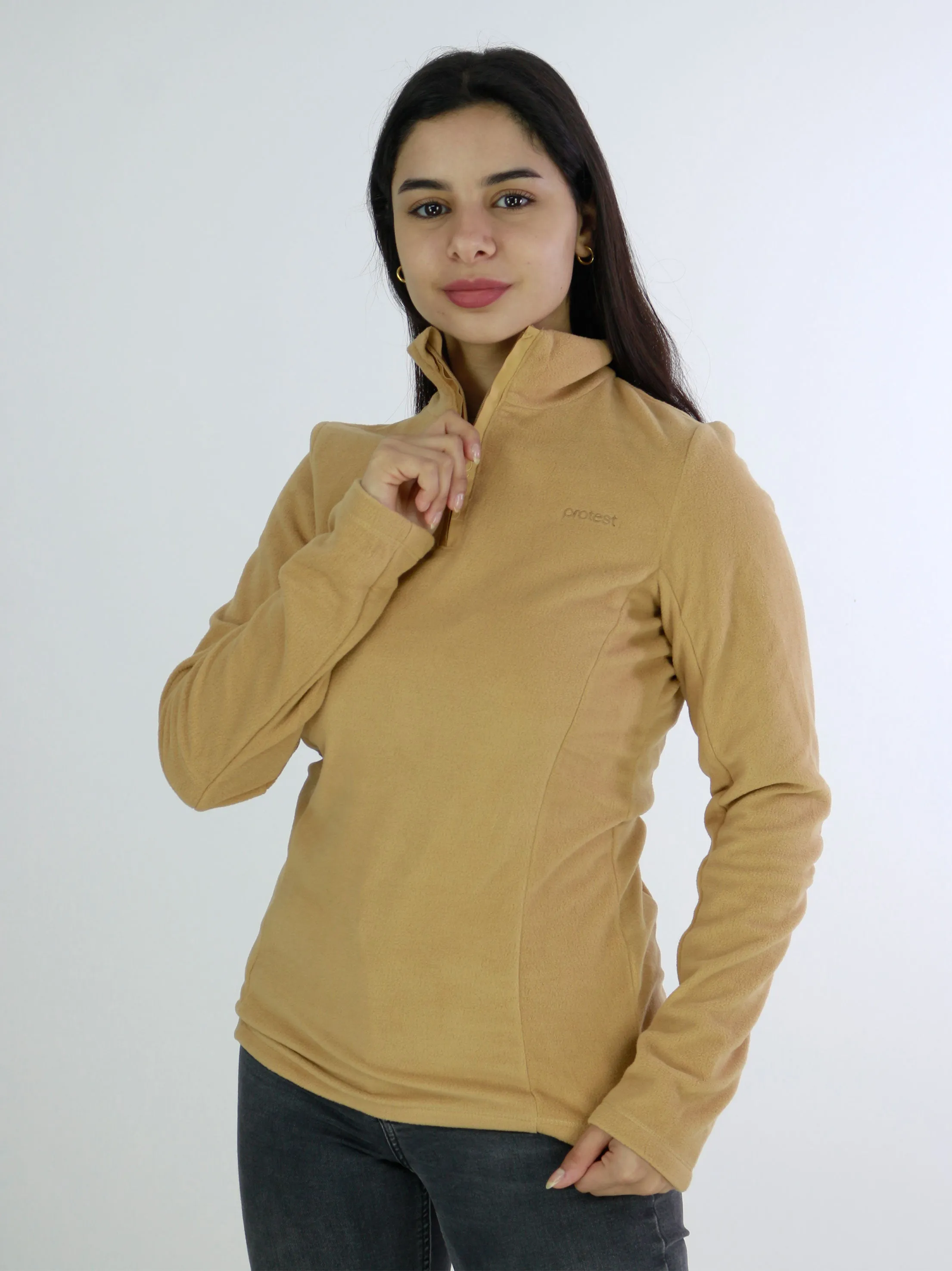 Women's Fleece Brand Logo Sweaters,Brown